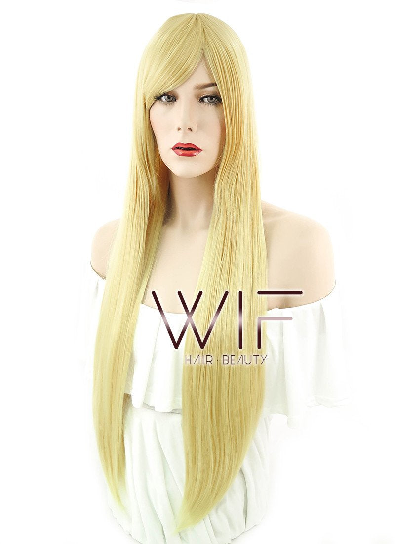 31" Straight Yellow Blonde Synthetic Wig PL394