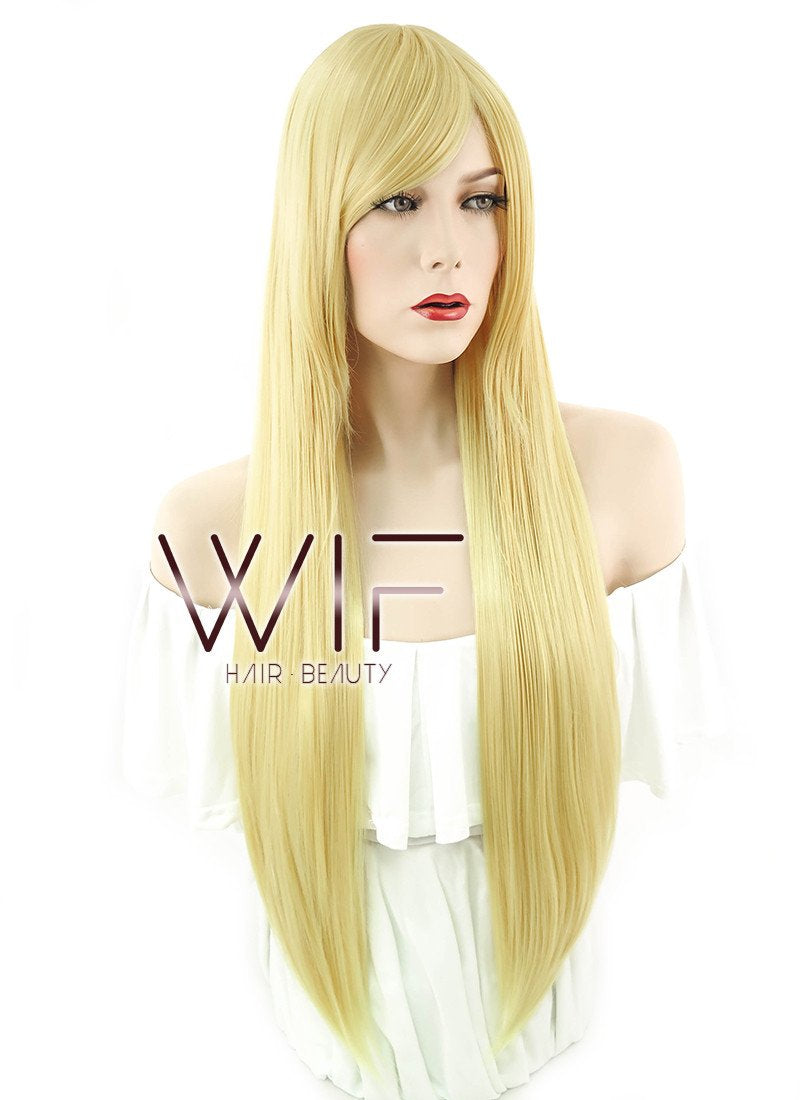 31" Straight Yellow Blonde Synthetic Wig PL394
