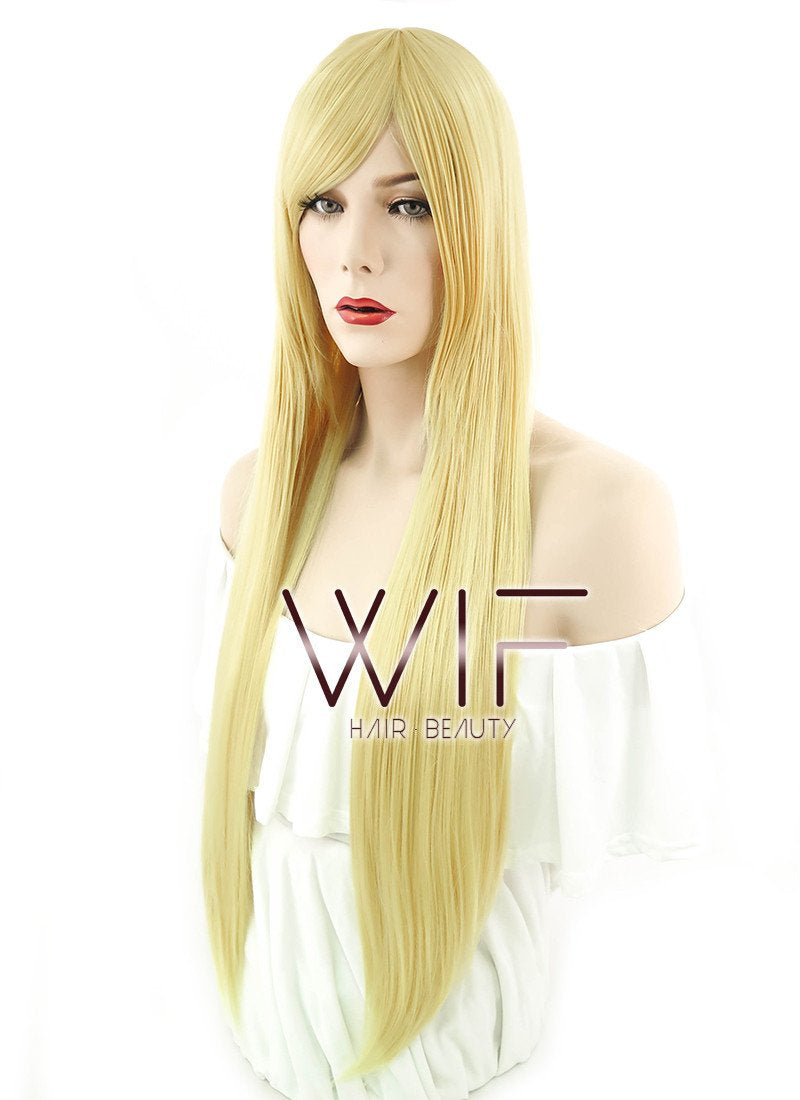 31" Straight Yellow Blonde Synthetic Wig PL394