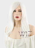 24" Straight Pure White Synthetic Wig PL460