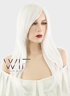 24" Straight Pure White Synthetic Wig PL460