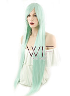 31" Straight Mint Green Synthetic Wig PL461