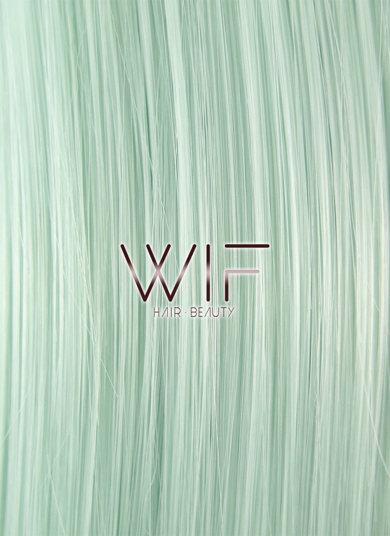 31" Straight Mint Green Synthetic Wig PL461