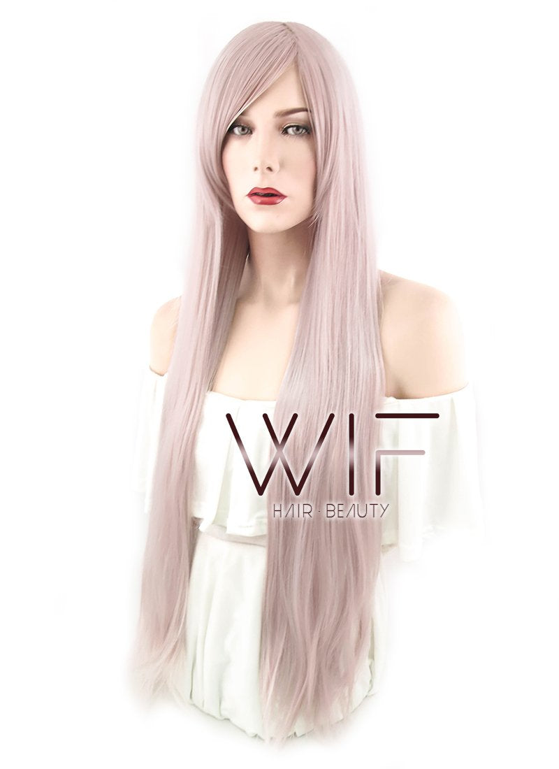 31" Straight Ash Pink Synthetic Wig PL462