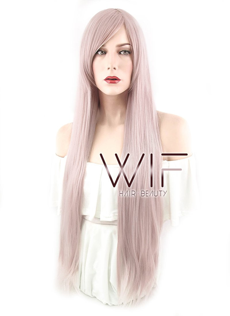 31" Straight Ash Pink Synthetic Wig PL462