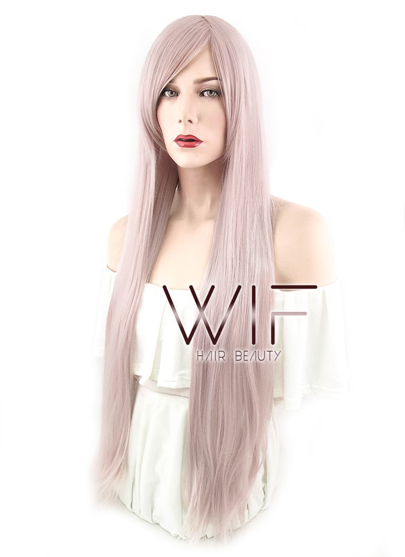 31" Straight Ash Pink Synthetic Wig PL462