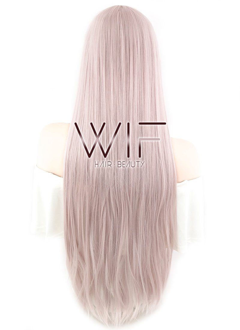 31" Straight Ash Pink Synthetic Wig PL462