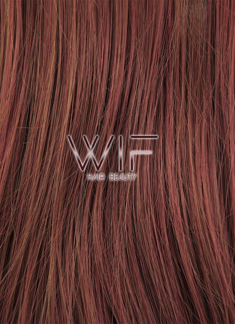 24" Wavy Two Tone Reddish Brown Synthetic Wig PL464
