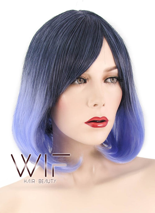 11" Straight Two Tone Purple Synthetic Wig PL480