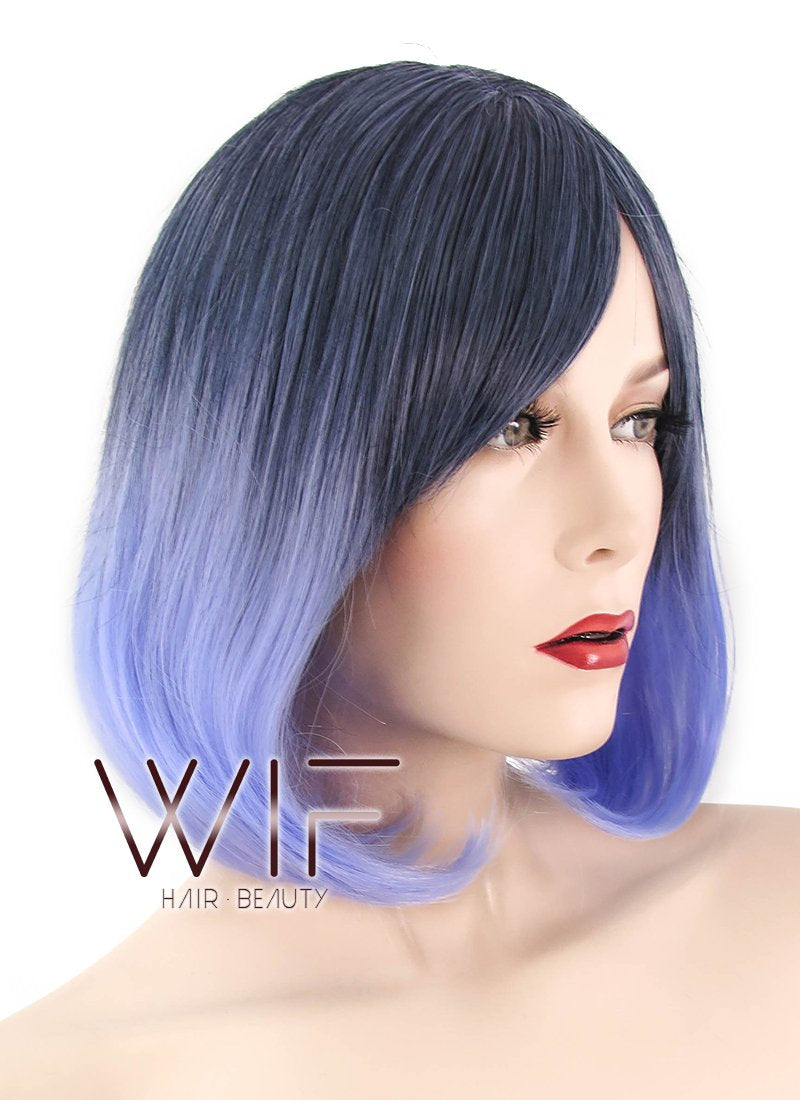 11" Straight Two Tone Purple Synthetic Wig PL480