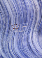 29" Wavy Blue Mixed Grey Synthetic Wig PL482