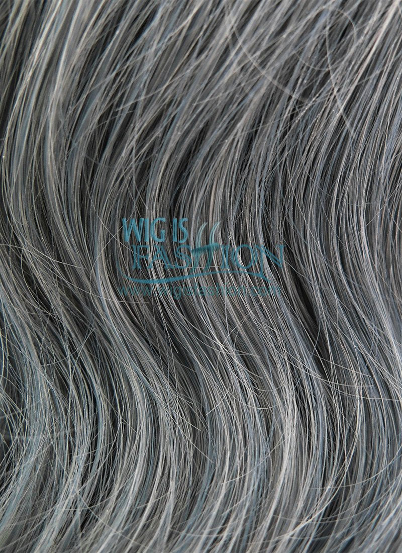 29" Long Curly Dark Light Grey Mixed Ombre Fashion Synthetic Hair Wig PL484