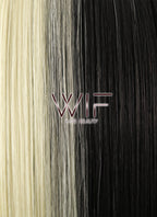 12" Straight Light Blonde Black Split Color Synthetic Wig PL485
