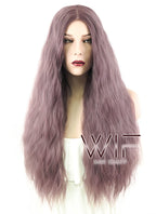 24" Wavy Ash Purple Synthetic Wig PL488
