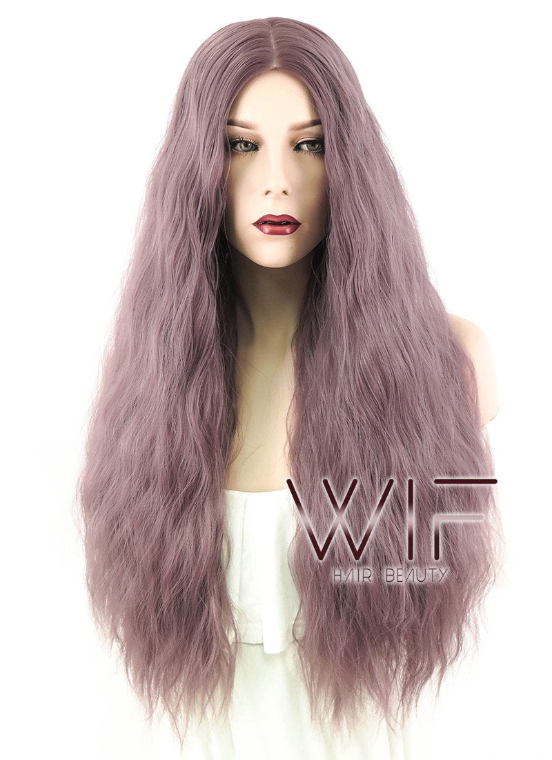 24" Wavy Ash Purple Synthetic Wig PL488