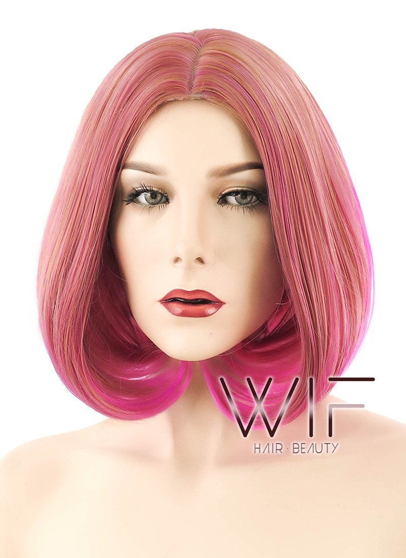 10" Straight Mixed Pink Synthetic Wig PL489