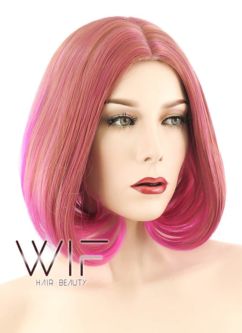 10" Straight Mixed Pink Synthetic Wig PL489