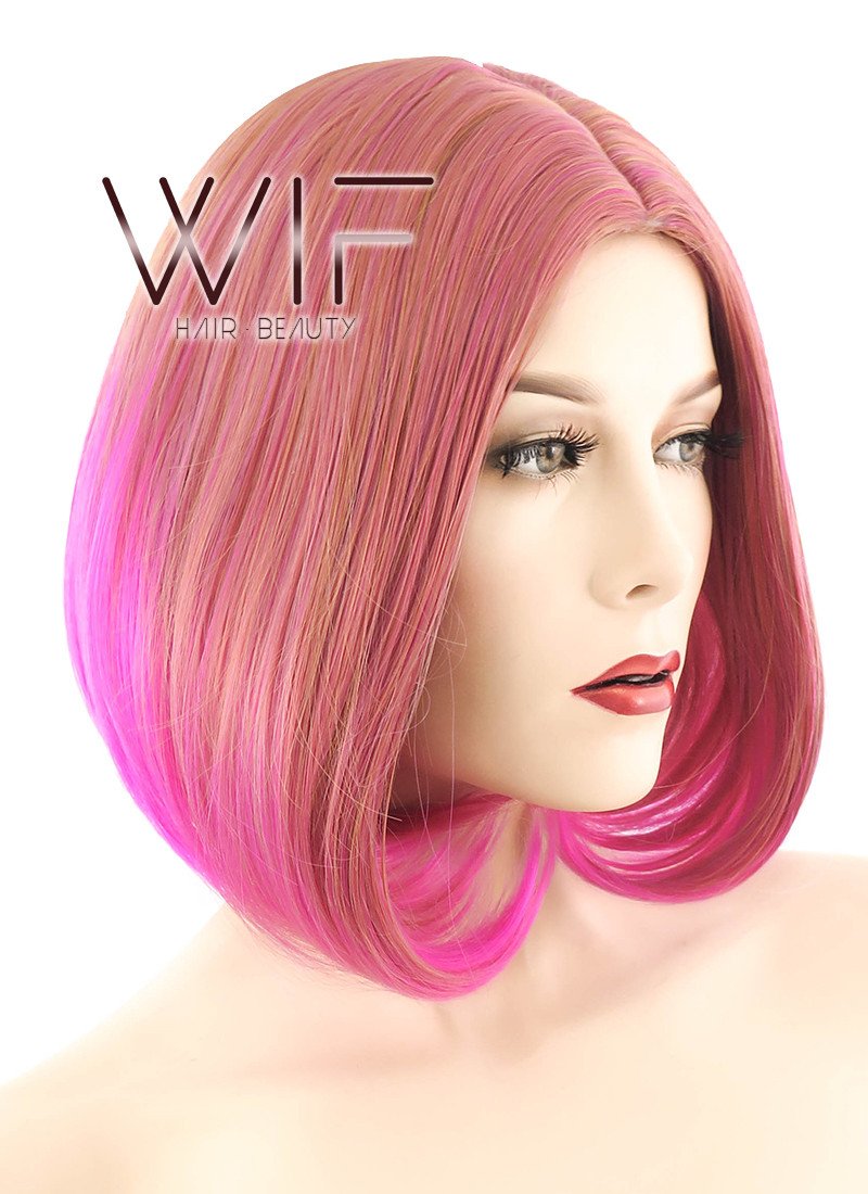 10" Straight Mixed Pink Synthetic Wig PL489