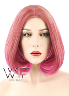 10" Straight Mixed Pink Synthetic Wig PL489