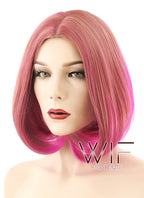10" Straight Mixed Pink Synthetic Wig PL489