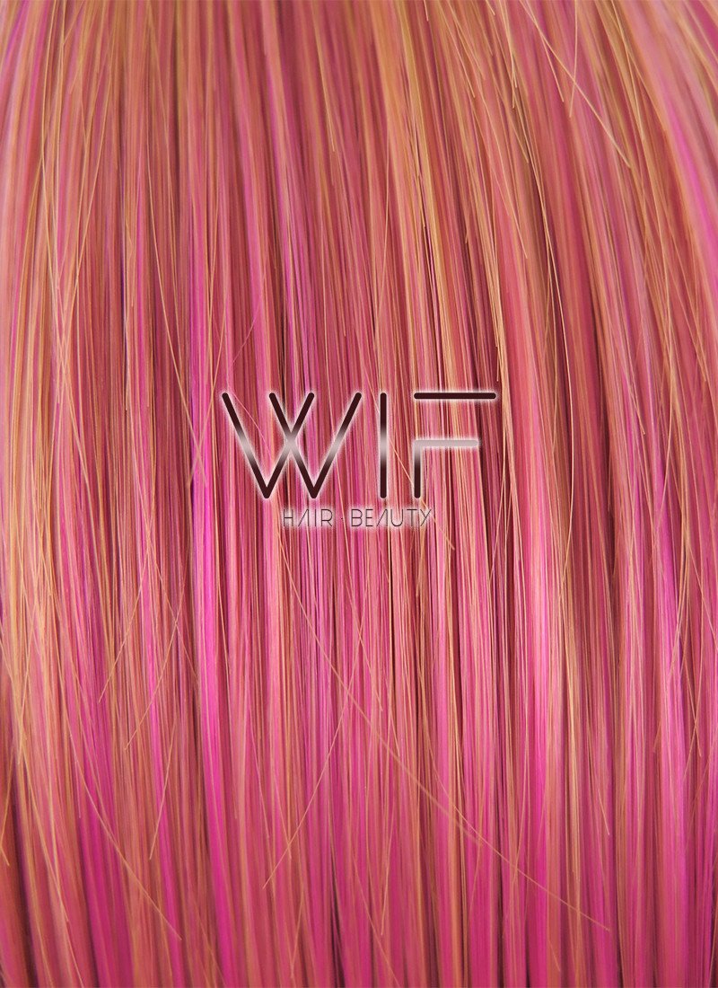 10" Straight Mixed Pink Synthetic Wig PL489