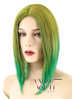 12" Straight Two Tone Green Synthetic Wig PL490