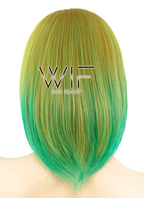 12" Straight Two Tone Green Synthetic Wig PL490