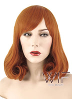 14" Wavy Pumpkin Orange Synthetic Wig PL495