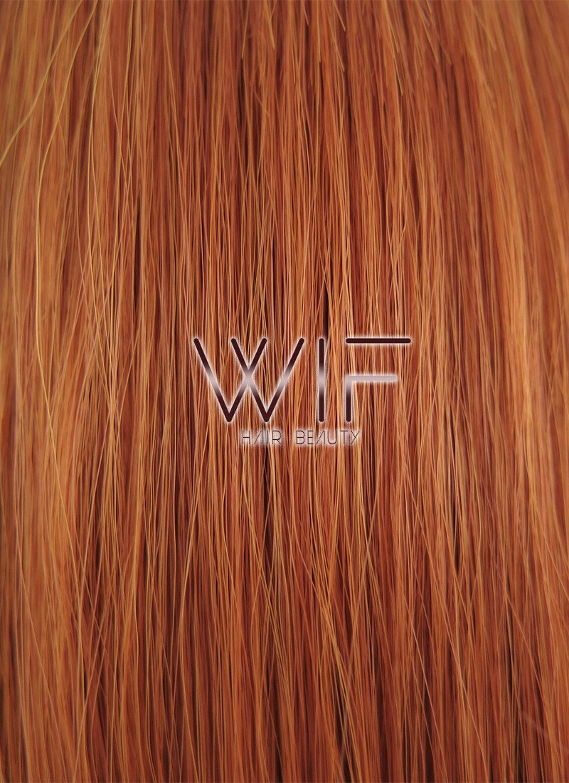 14" Medium Curly Pumpkin Orange Fashion Synthetic Hair Wig PL495