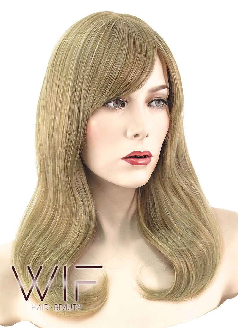 18" Straight Medium Blonde Synthetic Wig PL498