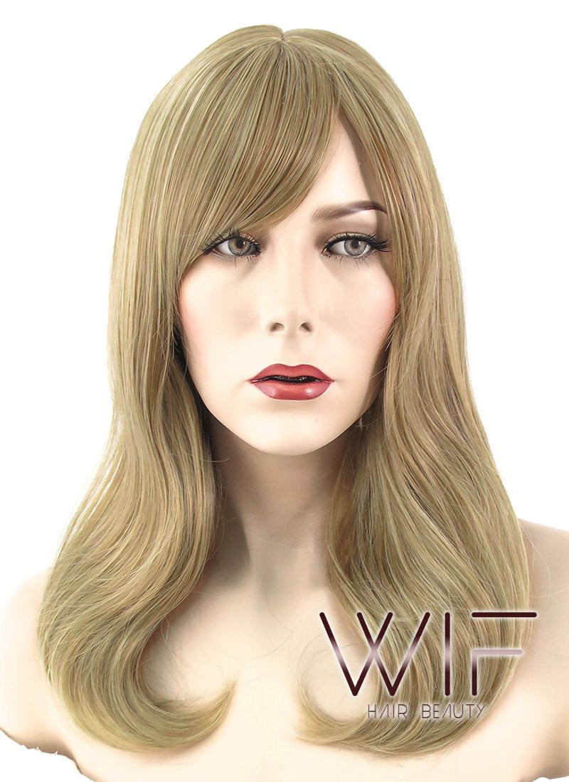 18" Straight Medium Blonde Synthetic Wig PL498
