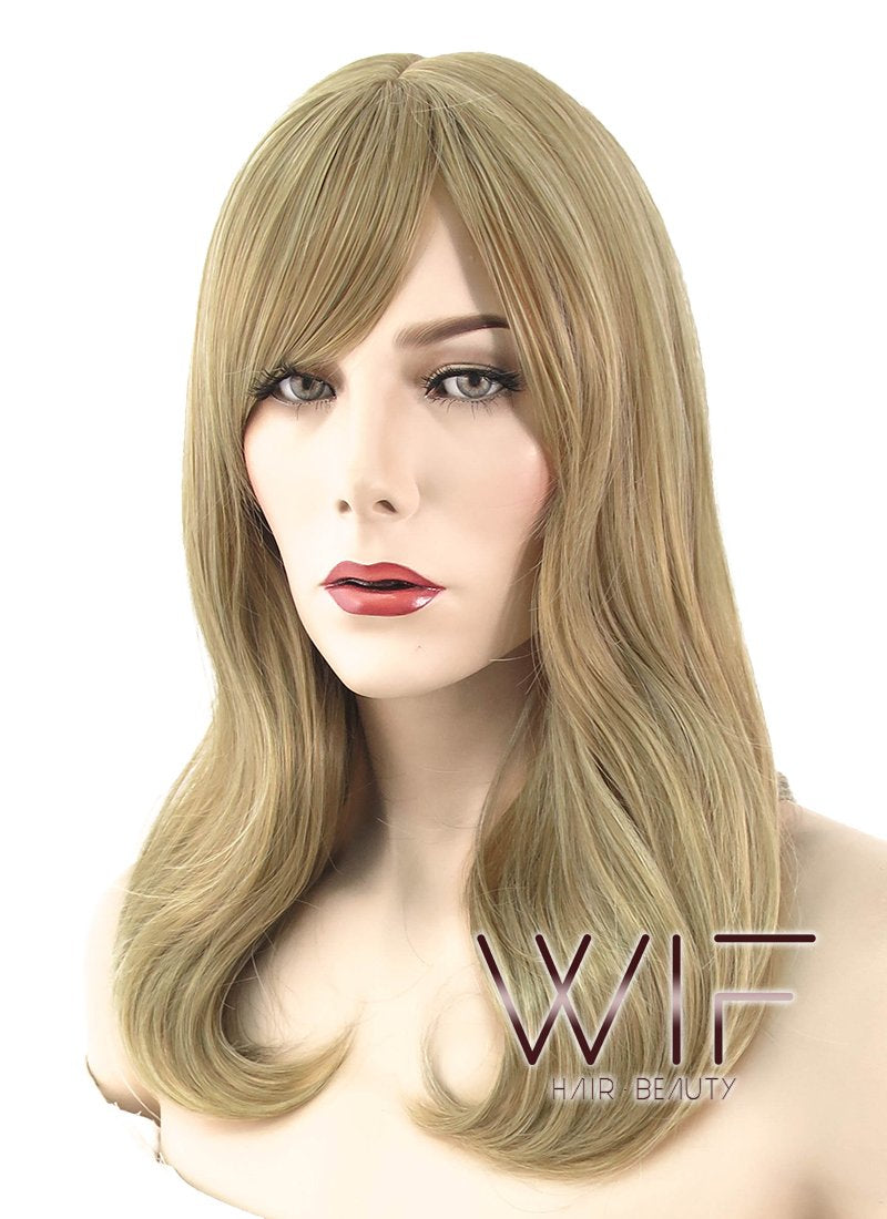 18" Straight Medium Blonde Synthetic Wig PL498