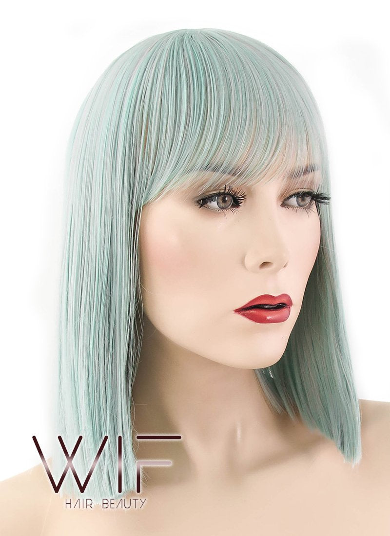 13" Straight Light Green Synthetic Wig PL499