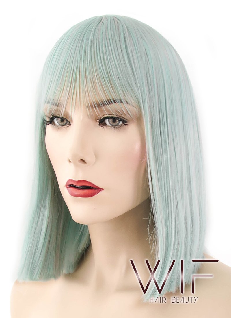 13" Straight Light Green Synthetic Wig PL499