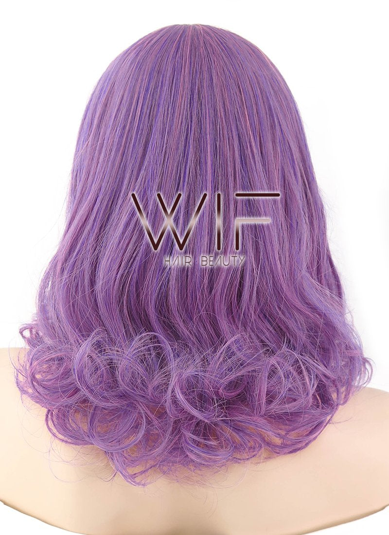 15" Wavy Mixed Purple Synthetic Wig PL500