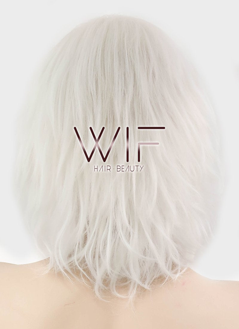12" Straight White Synthetic Wig RC36