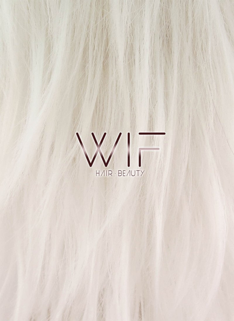 12" Straight White Synthetic Wig RC36