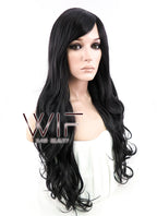 27" Wavy Black Synthetic Wig SS01