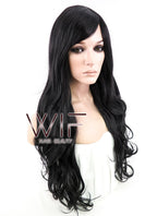 27" Wavy Black Synthetic Wig SS01