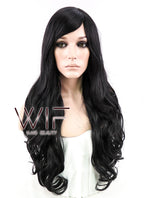 27" Wavy Black Synthetic Wig SS01