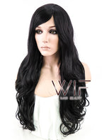 27" Wavy Black Synthetic Wig SS01
