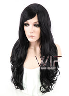 27" Wavy Black Synthetic Wig SS01