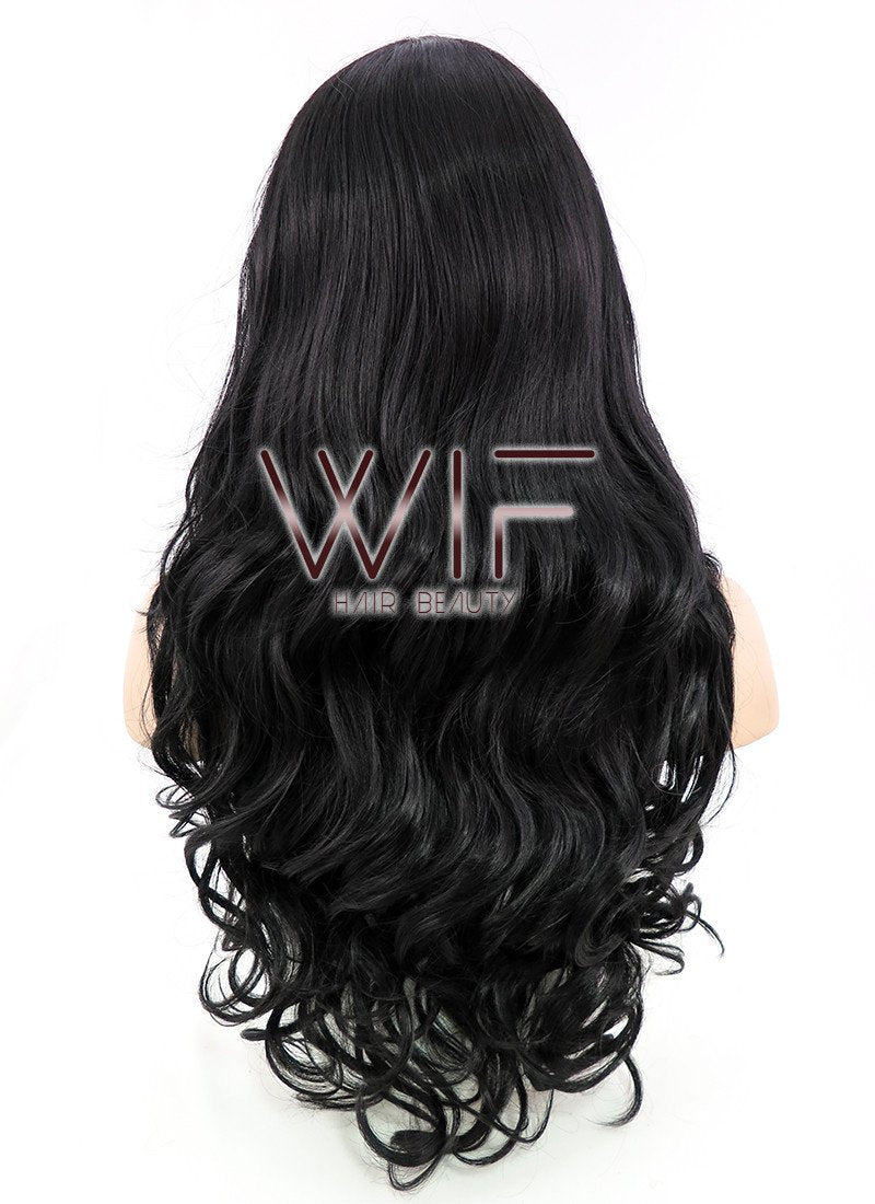 27" Wavy Black Synthetic Wig SS01
