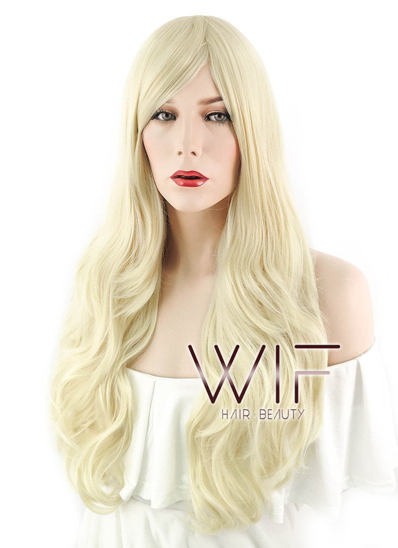 27" Wavy Light Blonde Synthetic Wig SS07