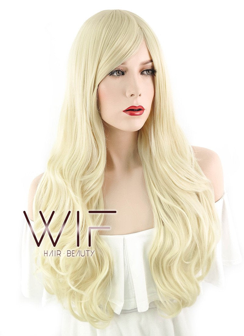 27" Wavy Light Blonde Synthetic Wig SS07