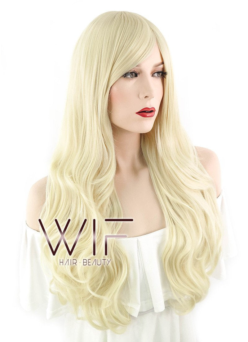 27" Wavy Light Blonde Synthetic Wig SS07