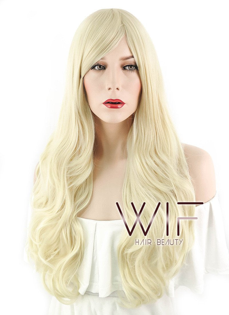 27" Wavy Light Blonde Synthetic Wig SS07