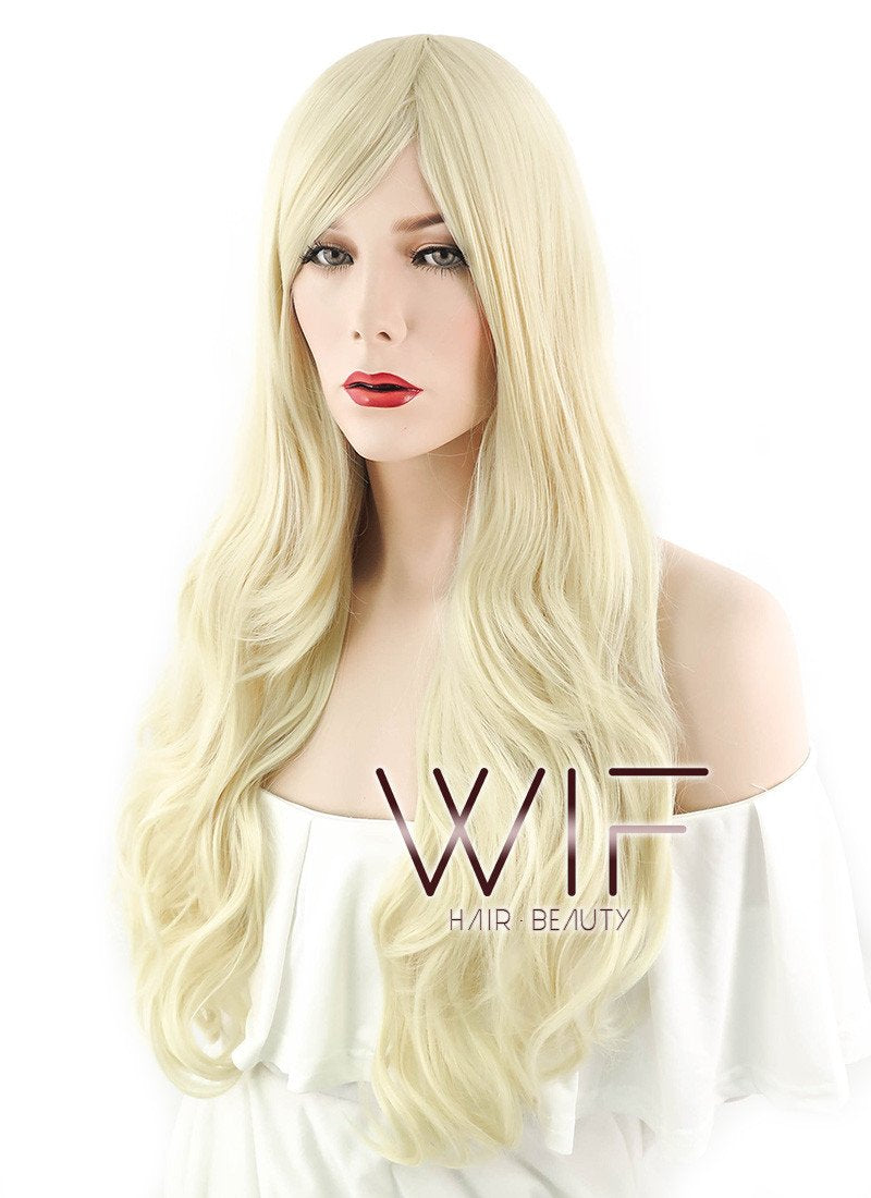 27" Wavy Light Blonde Synthetic Wig SS07