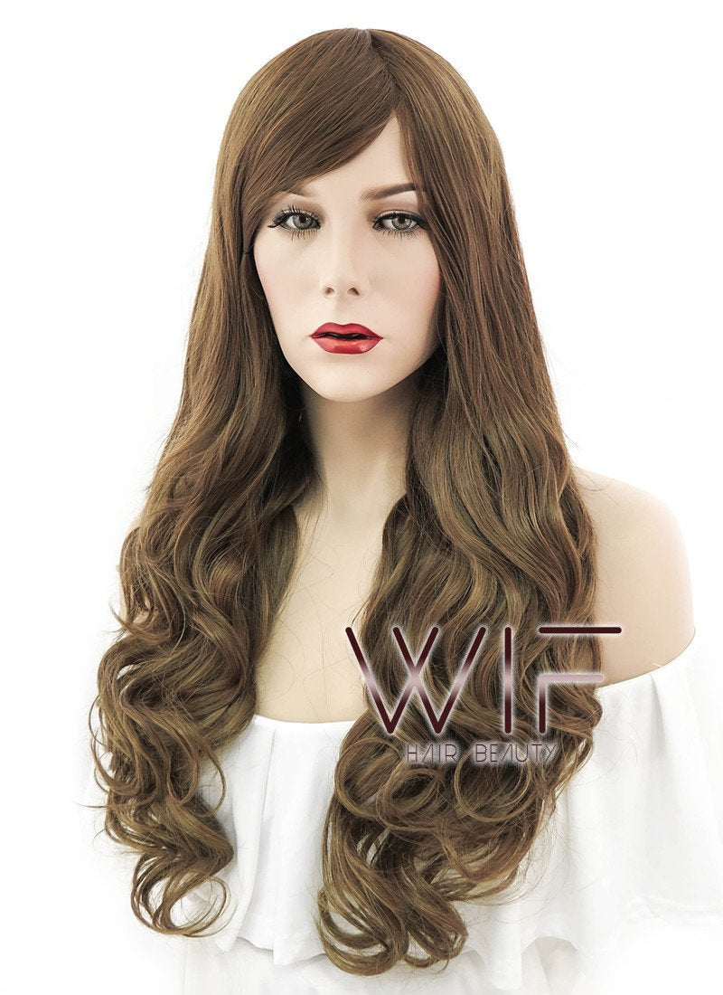 27" Wavy Brown Synthetic Wig SS149