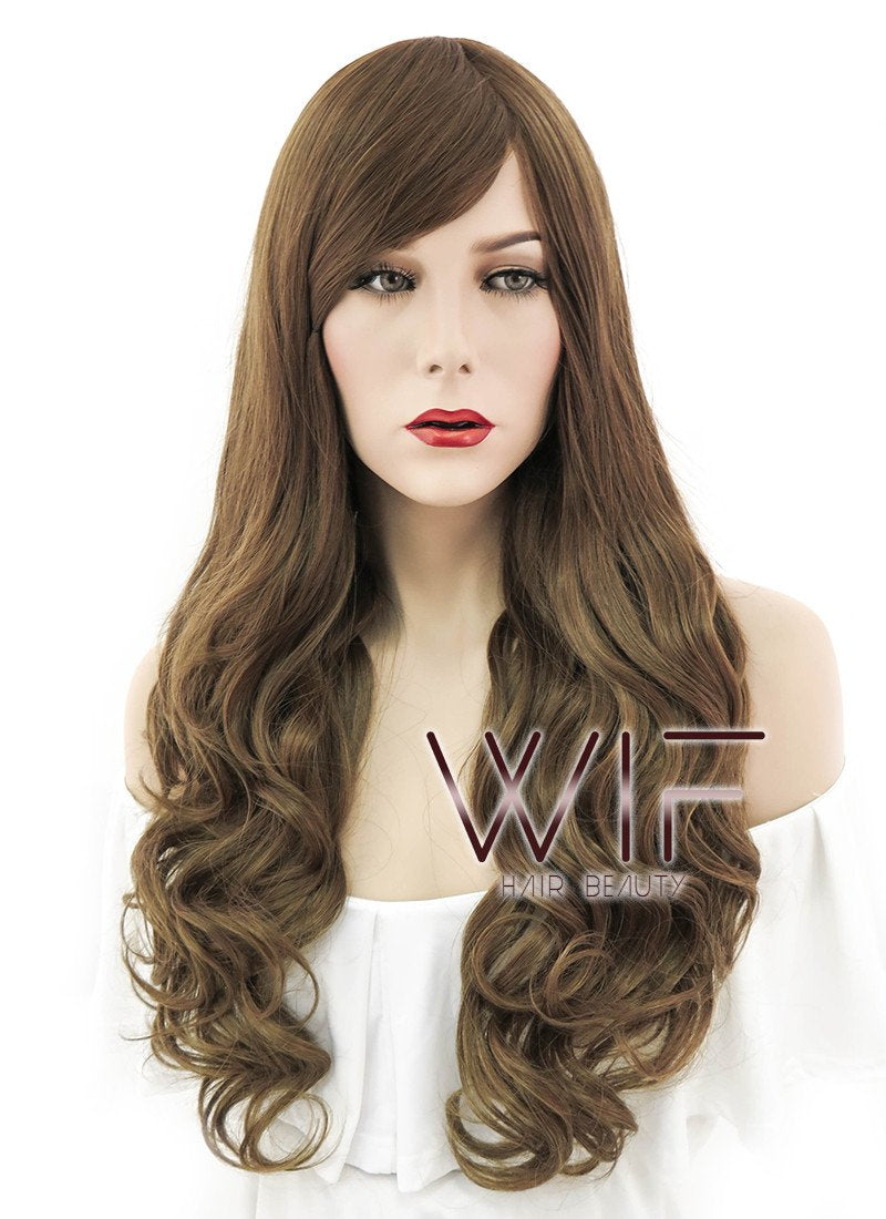 27" Wavy Brown Synthetic Wig SS149
